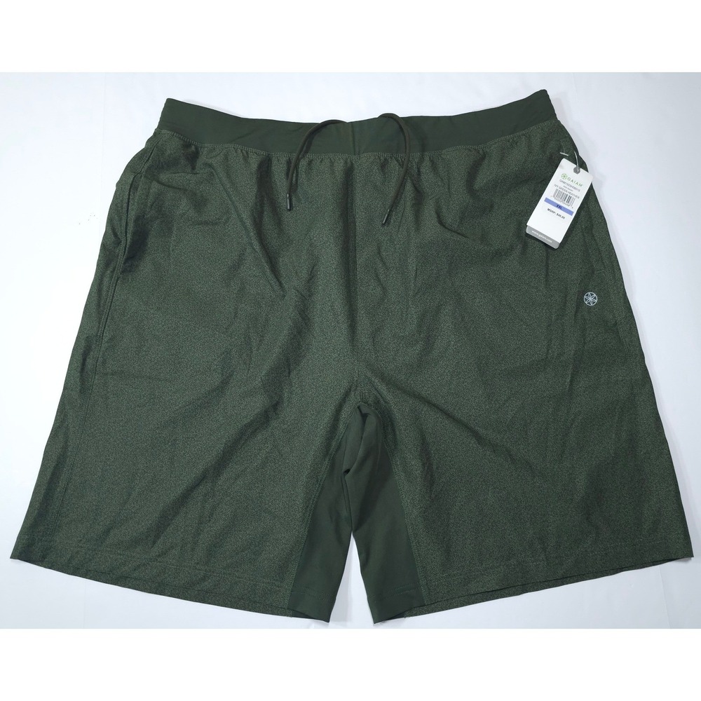 Gaiam Rise Shorts Mens XXL Ivy Green Heather Performance Athletic‎ GAM192SH06015